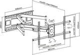 Goobay Wide Range TV Wall Mount Pro FULLMOTION (XL), televizoriaus sieninis laikiklis