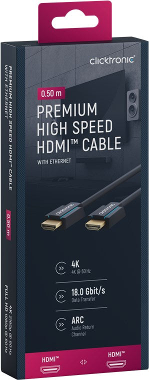 Premium High Speed HDMI™ Cable with Ethernet 0.5m
