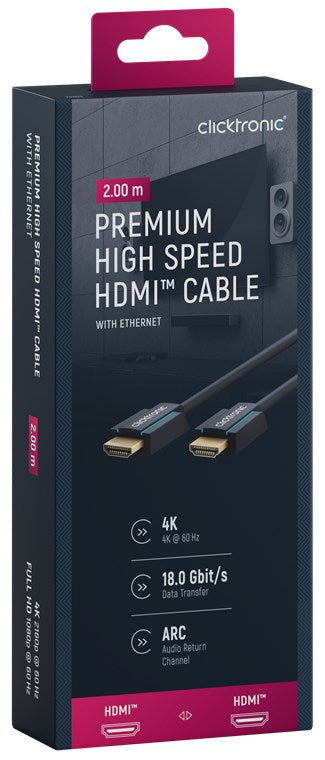 Premium High Speed HDMI™ Cable with Ethernet 2m