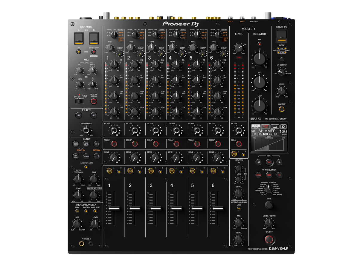 PIONEER DJM-V10-LF, 6 kanalų DJ mikšerinis pultas su Long Fader