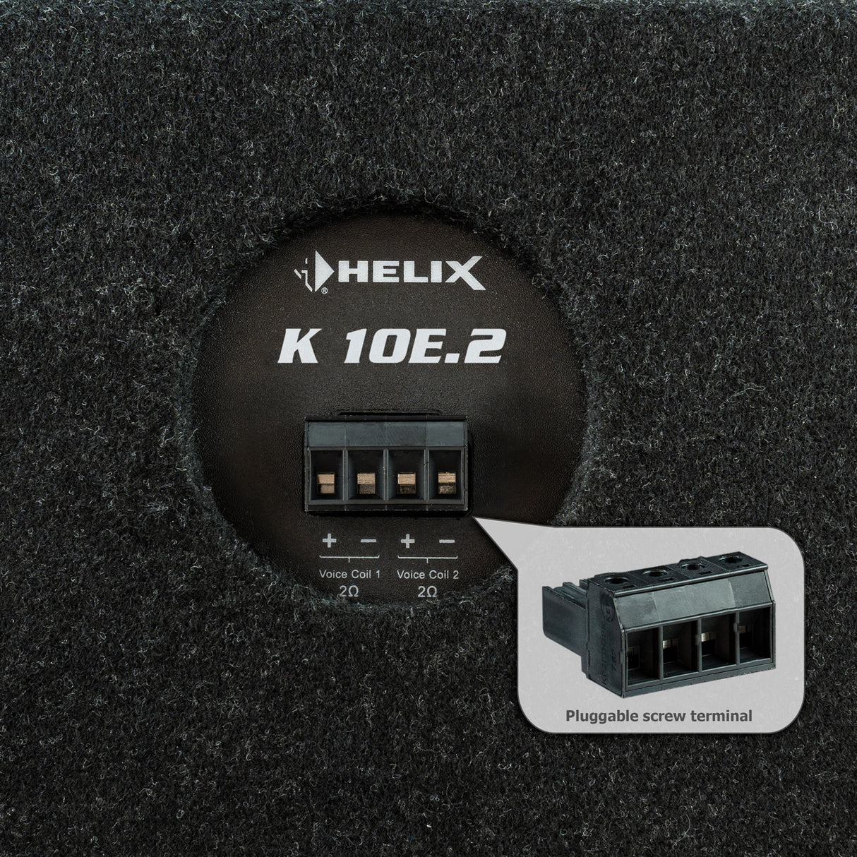 HELIX K 10E.2, 600W automobilinė žemų dažnių garso kolonėlė