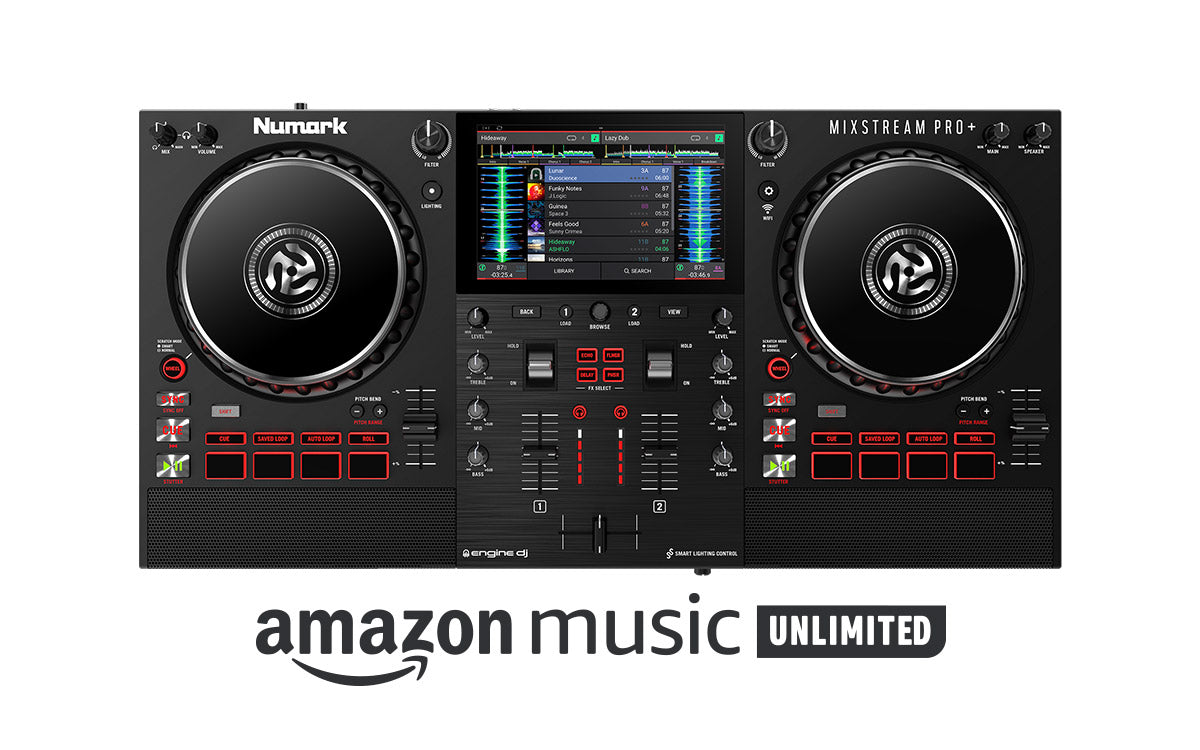 Numark Mixstream Pro +, DJ valdiklis su Amazon Music ir 7"spalvotu ekranu