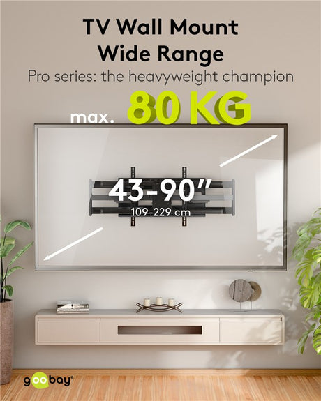 Goobay Wide Range TV Wall Mount Pro FULLMOTION (XL), televizoriaus sieninis laikiklis