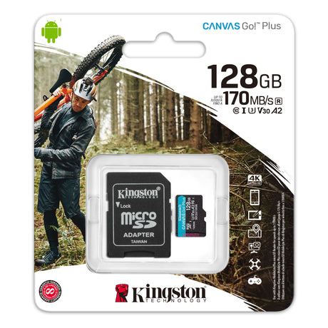 Kingston 128 GB Micro SD, atminties kortelė, 170/90 Mb/s