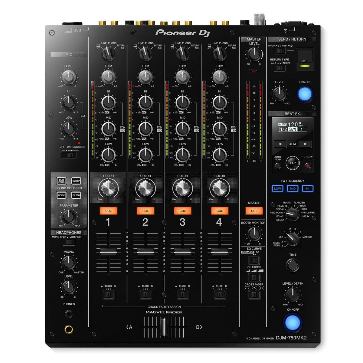 PIONEER DJM-750MK2, 4 kanalų DJ mikšerinis pultas