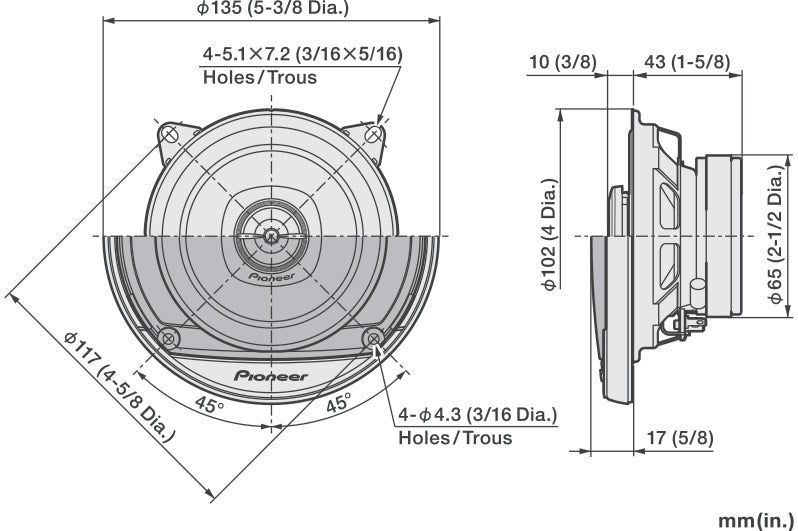 Pioneer TS-A1081F, automobiliniai koaksialiniai garsiakalbiai