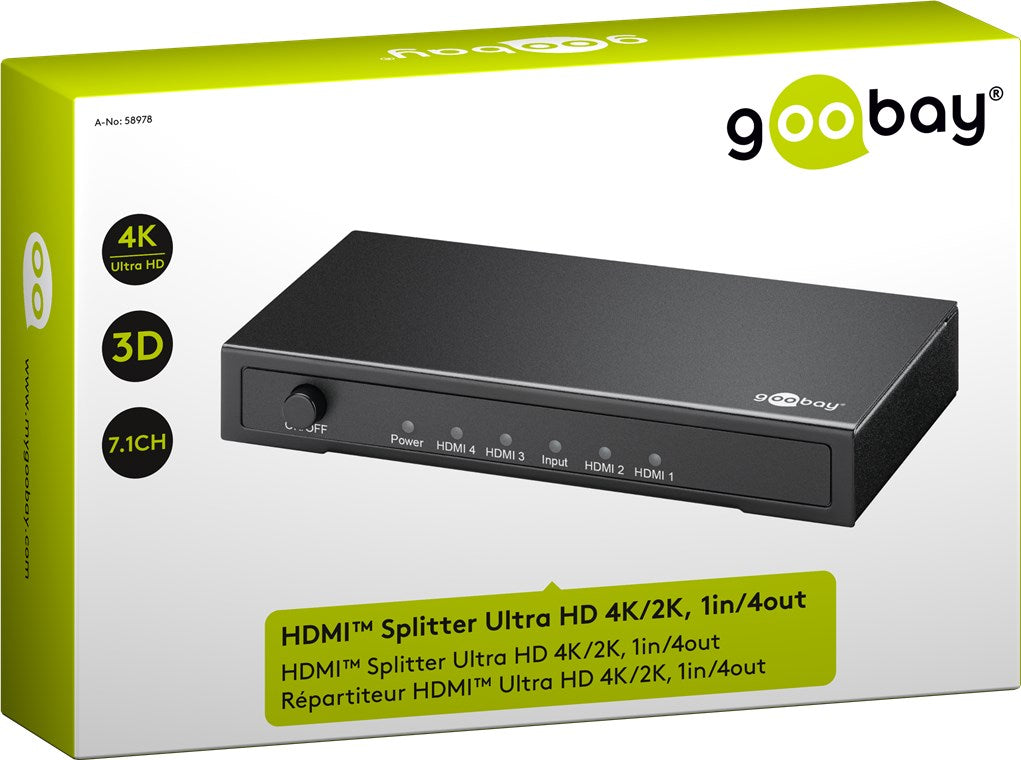 Goobay HDMI™ Splitter, HDMI dalintuvas - pakuotė