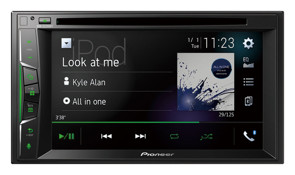 Pioneer AVH-Z2200BT, automobilinė multimedija- priekis